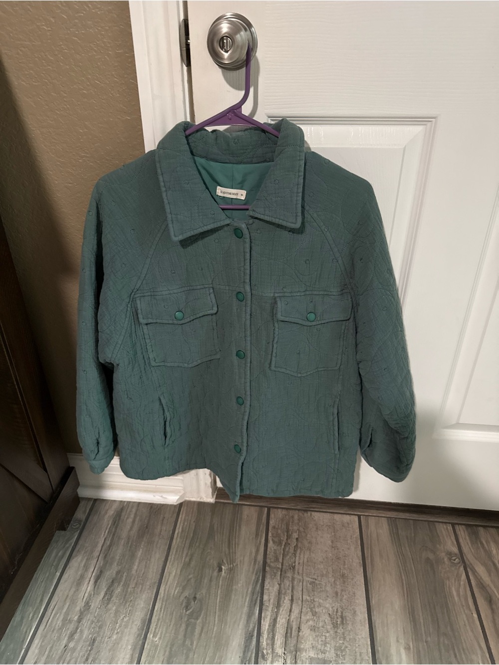 Quilted Teal Women's Jacket with Front Pockets